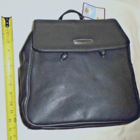 Vintage Rare Black Drawstring Backpack Purse main image 13
